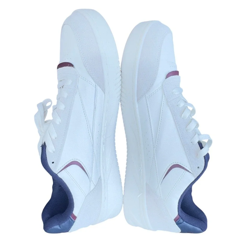 Reebok Court Advance Men Size 12 White Navy Maroon Sneakers Great Condition